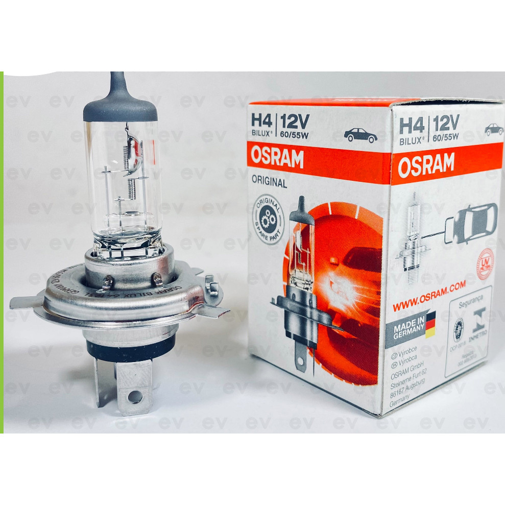 ส่งไว หลอดไฟหน้ารถยนต์ OSRAM แท้100% H4 12V 60/55W ผลิตประเทศเยอรมัน Made in GERMANY 61493