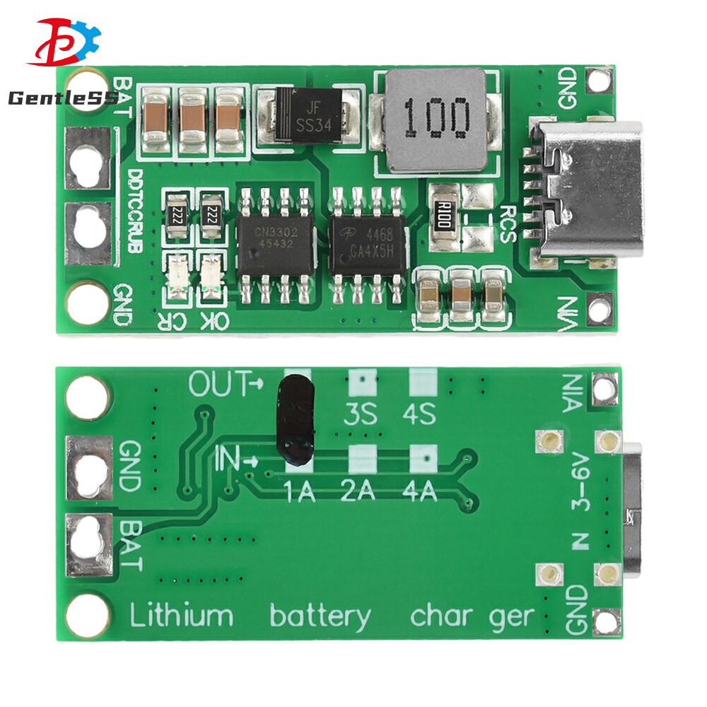 2s/3s/4s 1-4A DC3-6V Booster Module Lithium Polymer Battery Charger Module Type C