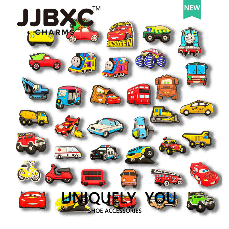 JJBXC cross จิบบิท หัวเข็มขัดการ์ตูนรถ แฟชั่น DIY จิ๊บบิท ตัวติดรองเท้า cross