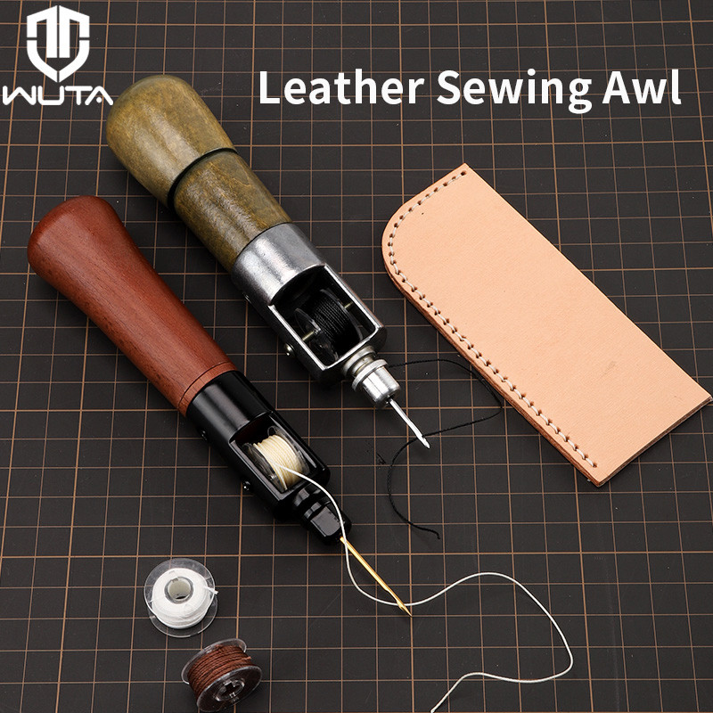 Wuta เย็บหนัง Awl Thread Kit Speedy Stitcher มือจักรเย็บผ้าชุดเครื่องมือหนังหัตถกรรมเย็บ Shoemaker ผ้าใบซ่อม