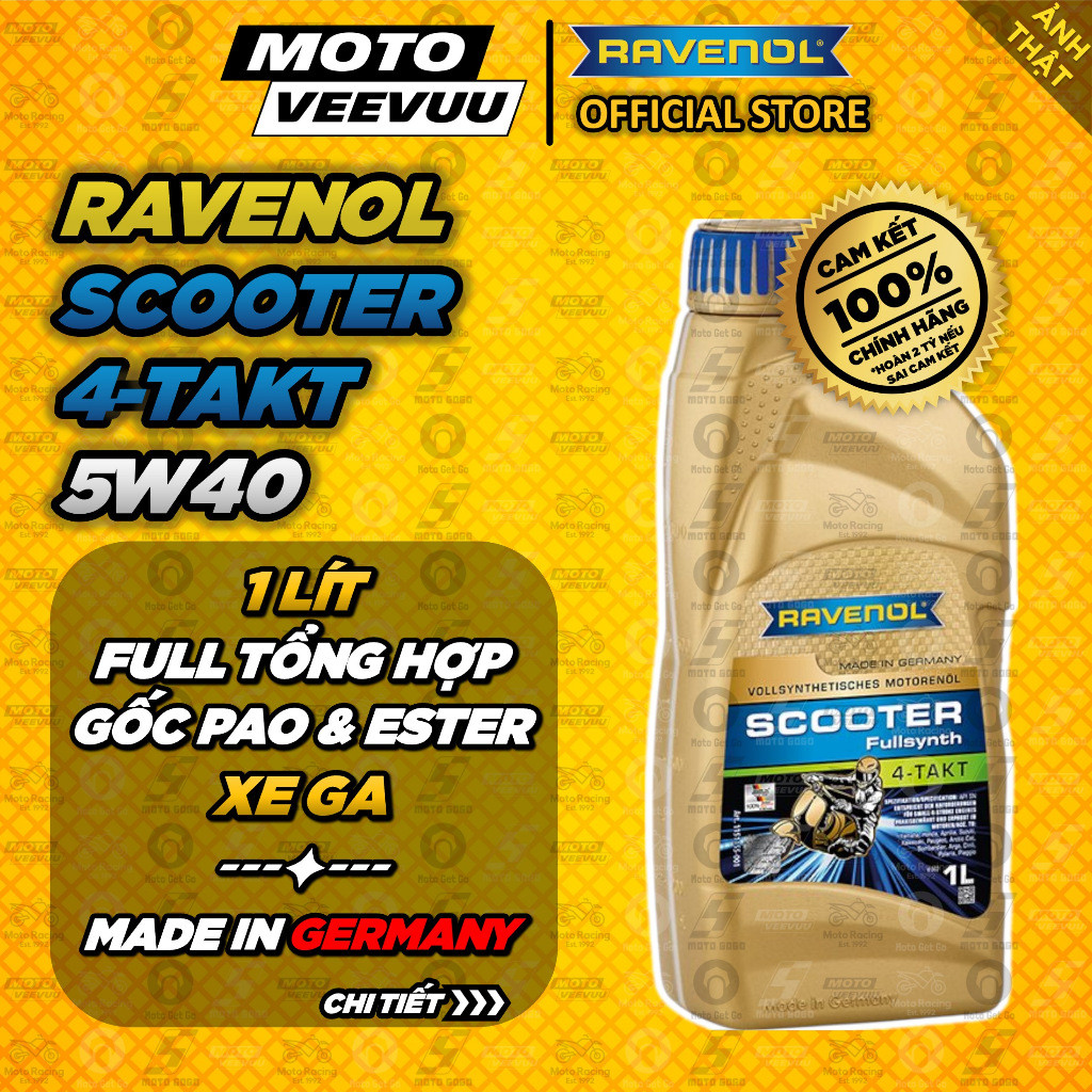 RAVENOL SCOOTER 4-Takt 5W40 Fullsynth SCOOTER น้ํามันหล่อลื่น - นําเข้าจากเยอรมัน