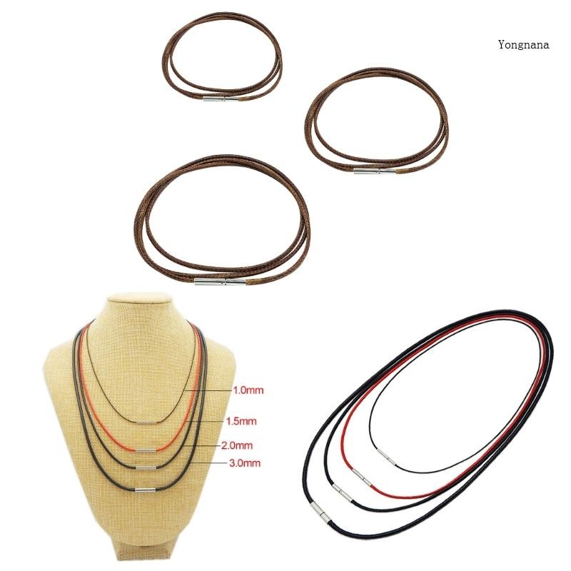 CH * 45 50 60 ซม. Braid Wax สายไฟ DIY จี้สร้อยคอเครื่องประดับทํา Handmade หนังเชือกสแตนเลส Clasp Str