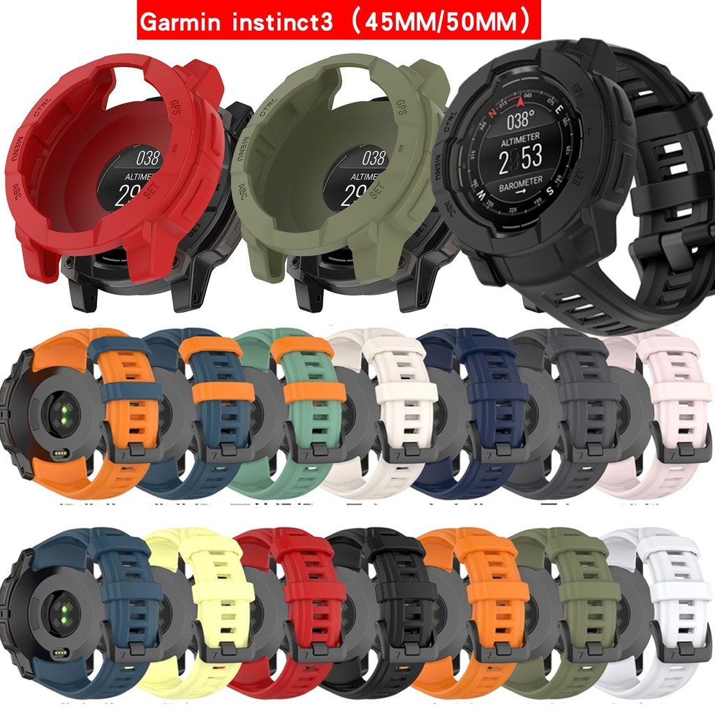 เคสป้องกัน + สายรัดสําหรับ Garmin Instinct 3 AMOLED 45 มม. 50 มม.สร้อยข้อมือสําหรับ Garmin Instinct3