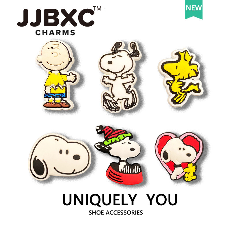 อุปกรณ์เสริมรองเท้าหัวเข็มขัดแบบการ์ตูน Snoopy สำหรับแต่งสไตล์แฟชั่น