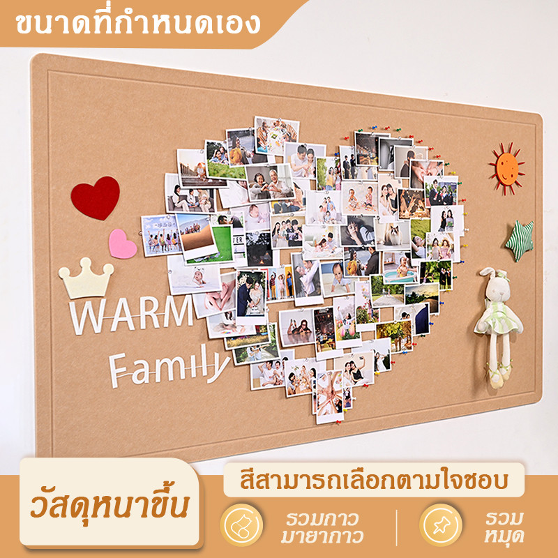 บอร์ดสักหลาดติดผนังแบบกลม หนา 9 มม. สําหรับเจาะรู ติดข้อความ สติ๊กเกอร์ อินสไตล์