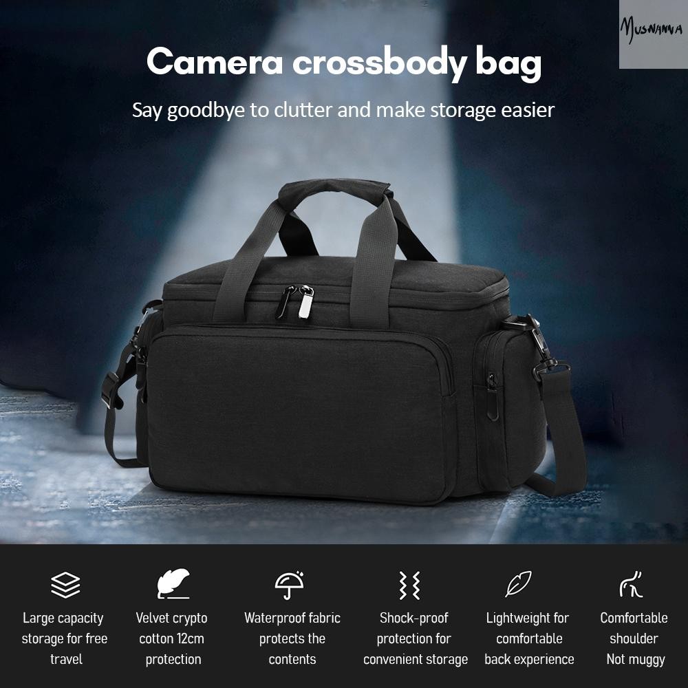 กระเป๋ากล้อง Travel Camera กระเป๋าสะพายกันน้ํา Shock-proof สําหรับกล้อง Mirrorless พร้อม Removab กระเป๋ากล้อง Muswn-1