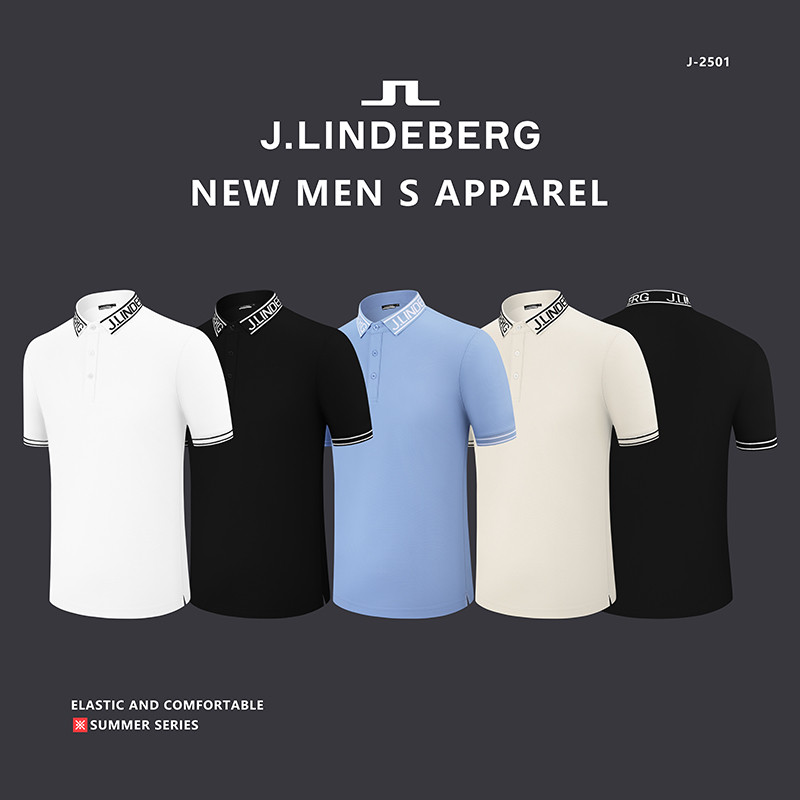 [J.LINDERBERG] Golf Mens Short-Sleeved Outdoor Sports T-Shirt Breathable Casual Top DX2503 QD7M