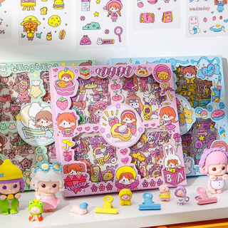 พร้อมส่งในไทย🌷Stickers ชุด PVC สติ๊กเกอร์ไดอารี่สาวน้อยน่ารักรูปหัวใจ 100 ชิ้น สติ๊กเกอร์แก้วน้ำเด็ก สติ๊กเกอร์ไดอารี่