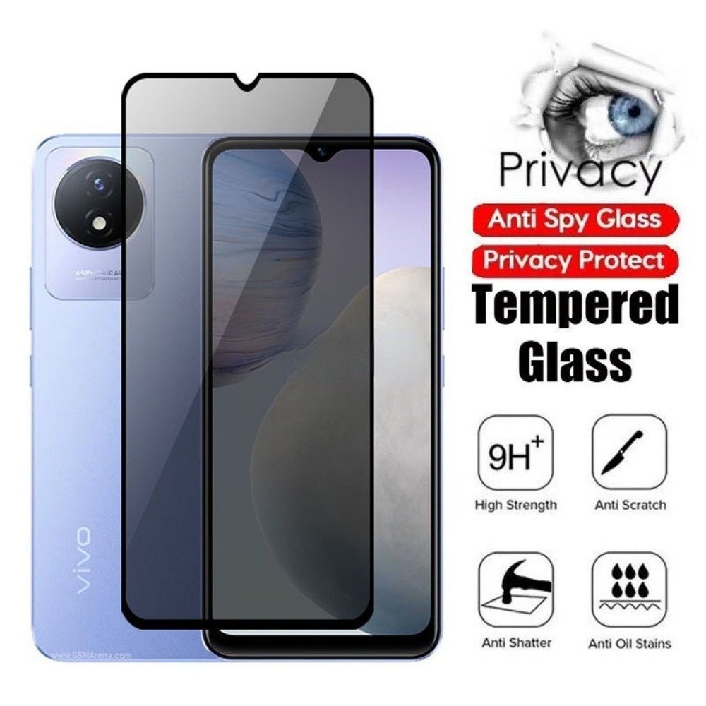2in1 สำหรับ Vivo Y02 Y02A Y02T 2023 2024 ฟิล์มกันรอยหน้าจอกล้อง ป้องกันการสอดแนม ความเป็นส่วนตัว กระจกเทมเปอร์ ฟิล์มป้องกันเลนส์ด้านหน้า ใส โปร่งใส ป้องกันรอยขีดข่วน ราคา ถูกที่สุด ดีลบีเคเค แกลเลอรีภาพที่ 3