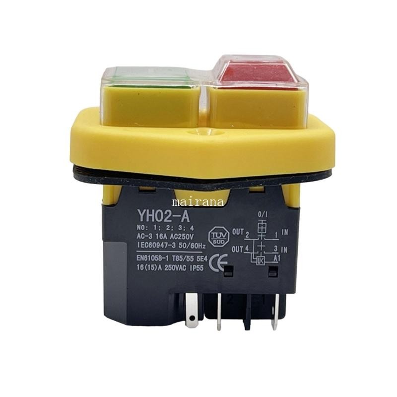 MT ปุ่มแม่เหล็กไฟฟ้าเคลือบกันน้ํา 4 5 พิน 250V Momentary Push Button