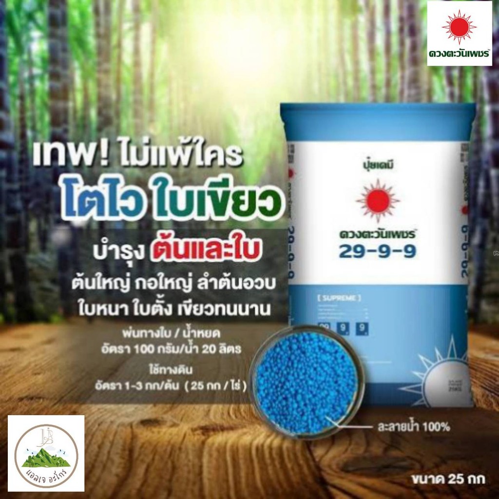 29-9-9 ซัลเฟต 25 kg (ดวงตะวันเพชร) ละลายน้ำ เร่งเจริญเติบโต การแตกกิ่งก้าน ดวงตะวันเพชร #แอลเจอะโกร