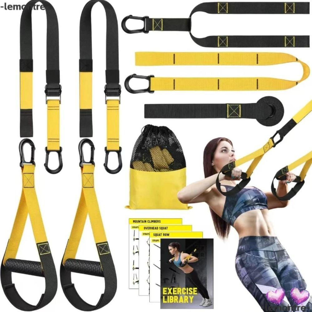 LEMONTRE Fitness Suspension Training Belt, P3-Trx with Suspension Straps Resistance Training Kit, Po
