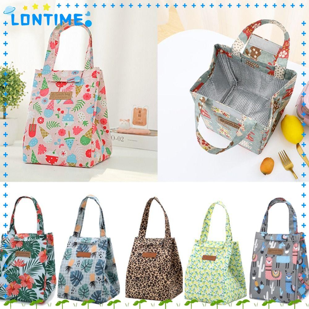 LONTIME ถุงฉนวนถุงอาหารกลางวัน, ผ้าแพ็คน้ําแข็งแคมป์ปิ้งเครื่องดื่มอาหารถุงเก็บความเย็น, กระเป๋าเดินทางความร้อนกล่องเก็บอาหารปิคนิคกันน้ําผู้ใหญ่เด็ก