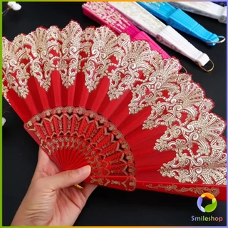 พัดลมคลาสสิก พัดจีนพัดสไตล์วินเทจ สง่างามและคลาสสิก พัดลม พัดพับ 1ชิ้น Folding fan