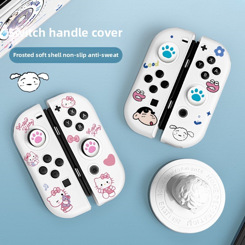 Switch Joycon เคสป้องกัน Soft TPU Kitty Theme Matte Case สําหรับ Nintendo Switch OLED/Switch V1 Joycon