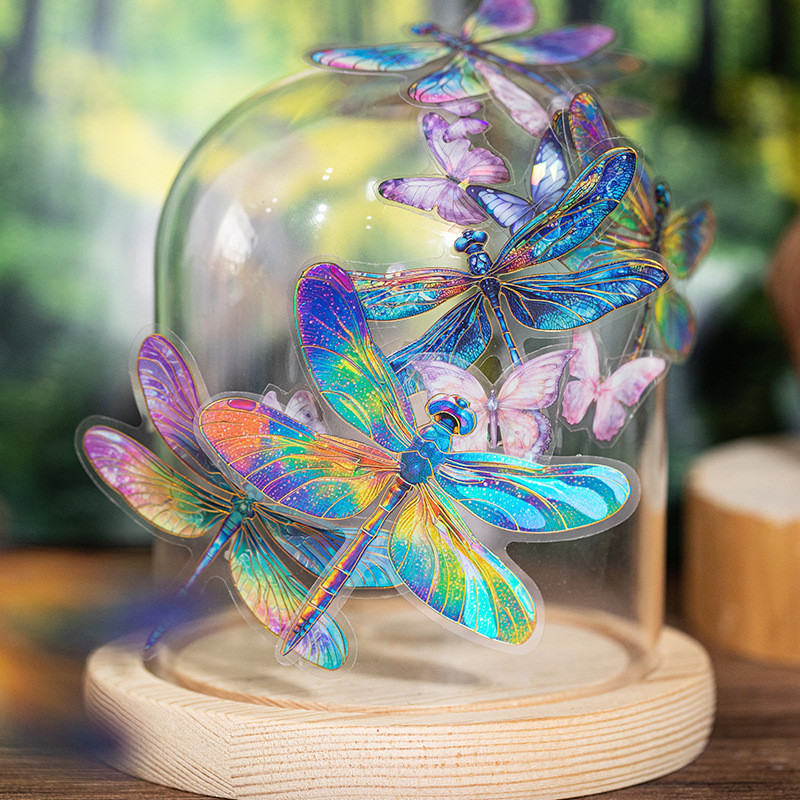 QOUZMO 20ชิ้น/แพ็คVINTAGE เรือสําเภาบันทึก Collageสติกเกอร์แพ็ค[Dragonfly Fluttering Series]diyสมุดภาพไดอารี่Decoสติกเกอร์เครื่องเขียน