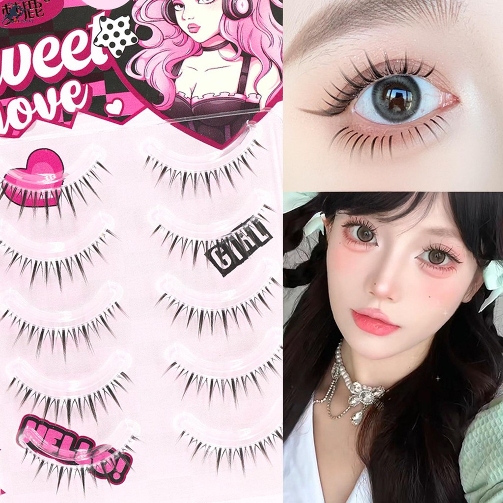 5 คู่ธรรมชาติดู Full Strip Lashes Reusable คอสเพลย์ Wispy Strip Eyelashes สําหรับชีวิตประจําวันหรือจําเป็น