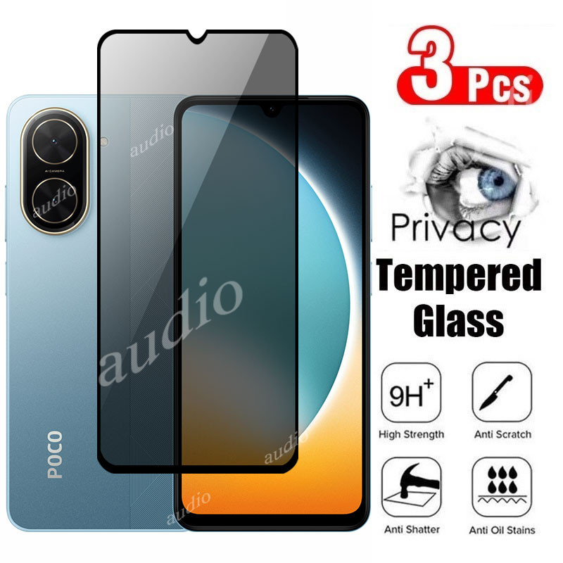 POCO C71 4G 2025 ความเป็นส่วนตัวป้องกันหน้าจอกระจกนิรภัยป้องกันฟิล์มสําหรับ Xiaomi POCO C71 POCOC71 