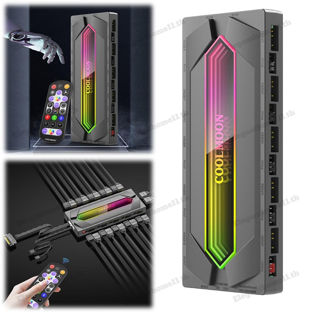 ~ ARGB และ PWM Hub Case Fan Hub ARGB Splitter PWM & ARGB Hub Splitter สําหรับ PC Cas