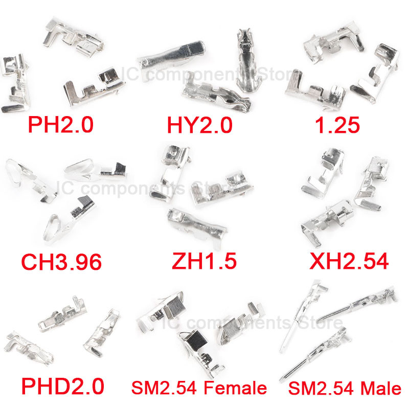 100pcs Line Pressing Terminal Reed XH2.54 PH2.0 CH3.96 VH3.96 KF2510 Dupont SM ZH1.5 JST1.25 SH1.0 Strip เข็มโลหะ