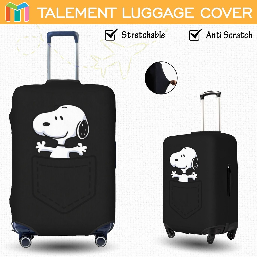 Snoopy ผ้าคลุมกระเป๋าเดินทาง ผ้าสแปนเด็กซ์ แบบยืดหยุ่น ยืดหยุ่น Luggage Cover 18 20 22 24 26 28 30 3