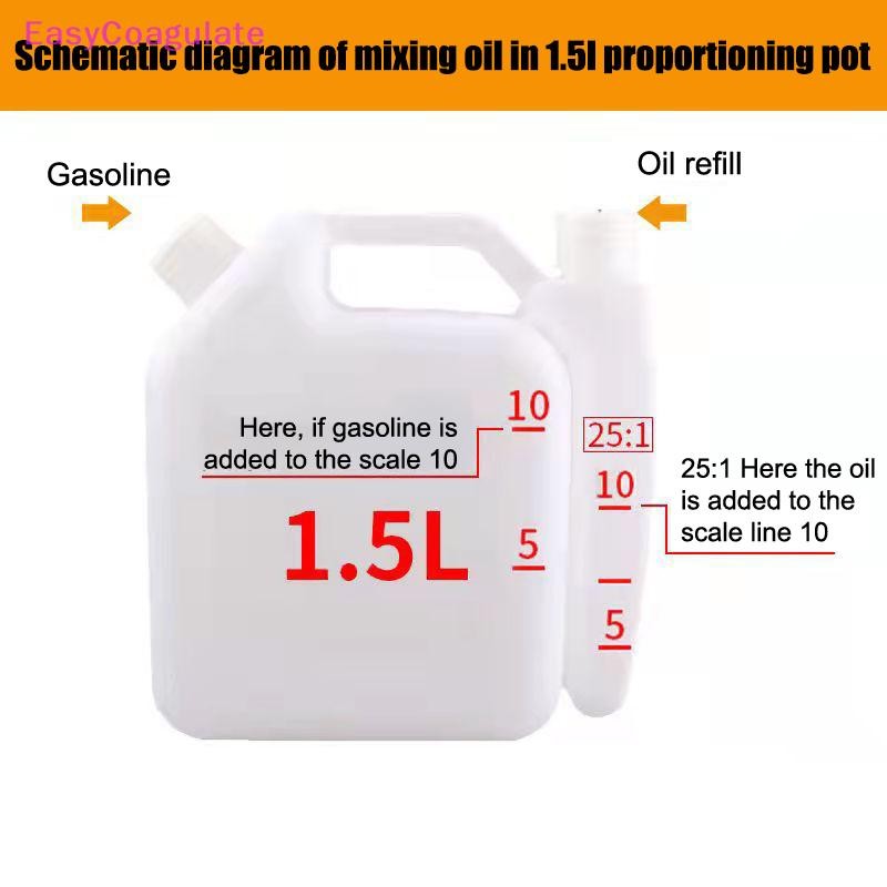 Eas 1.5L Litre 2-Stroke น้ํามันน้ํามันผสมขวดถังสําหรับเครื่องมือลูกโซ่ Part Ate