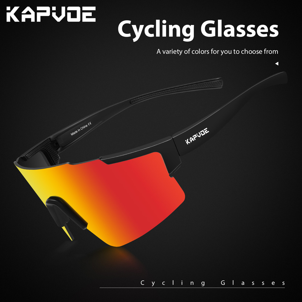 แว่นตาสำหรับขี่จักรยาน KAPVOE แบบ UV400 ออกแบบมาเพื่อกันแสงแดดและป้องกันขณะขี่จักรยานภายนอก