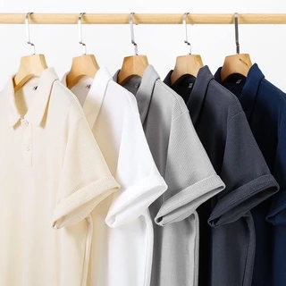 BeCoolMan🍃เสื้อโปโลผู้ชาย 6 สี จัดส่งในกรุงเทพฯ สไตล์ญี่ปุ่น สันทนาการ คอโปโล ผ้าวาฟเฟิล มีให้เลือก M-3XL
