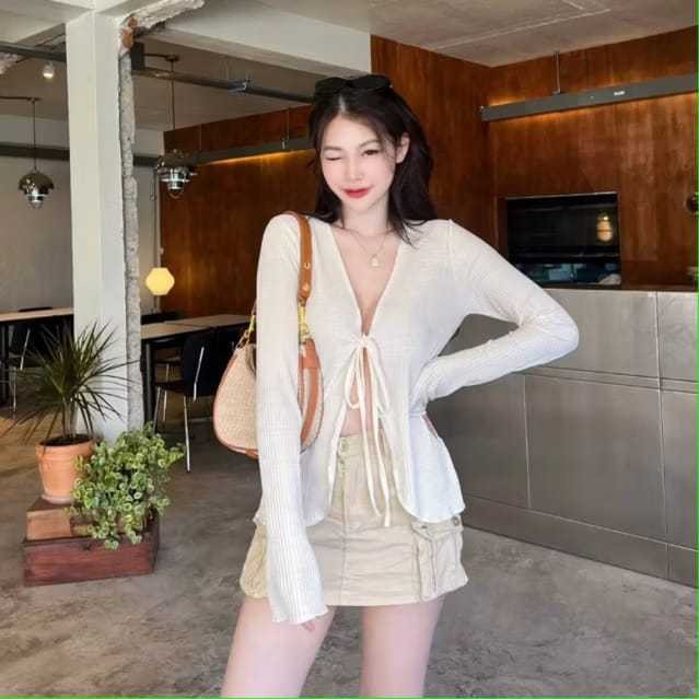 VINEY CARDI Knit เมษายนเสื้อแขนยาวผู้หญิง