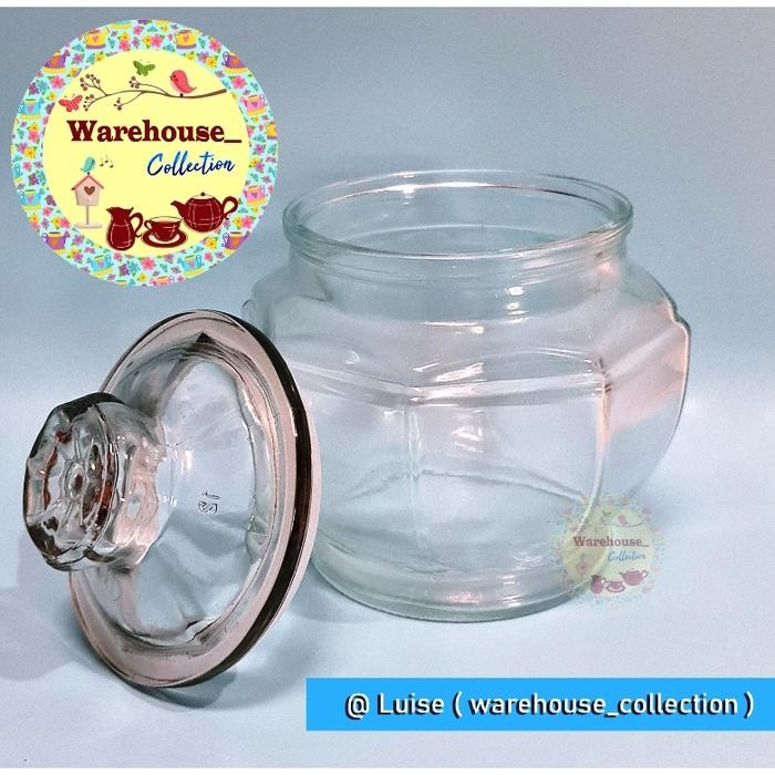 OLD SCHOOL JAR WITH GLASS LID / SQUARE GLASS JAR SIZE 500 ML (Y8-500) (J8) - Y8 450 + บับเบิ้ล