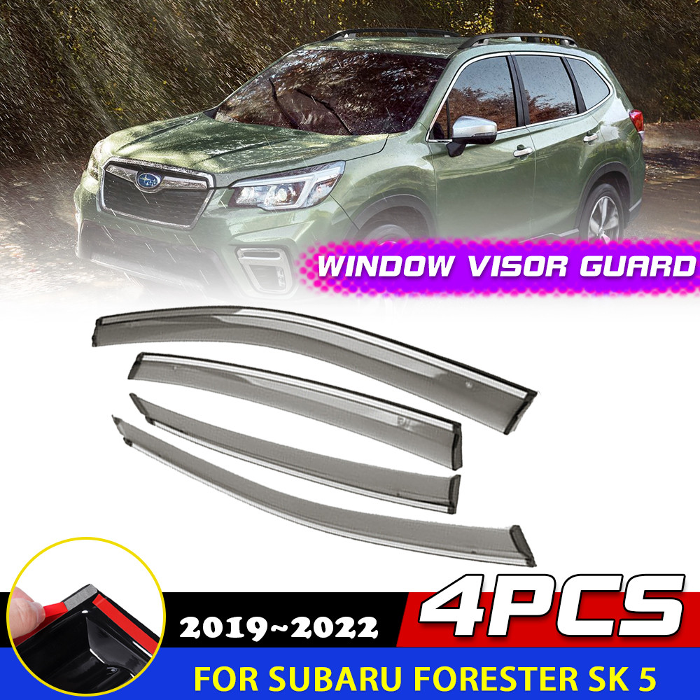 SUBARU 4pcsรถwindows VisorสําหรับSubaru Forester SK 5 2019 ~ 2022 2020 2021 Deflector Guardsฝาครอบกั