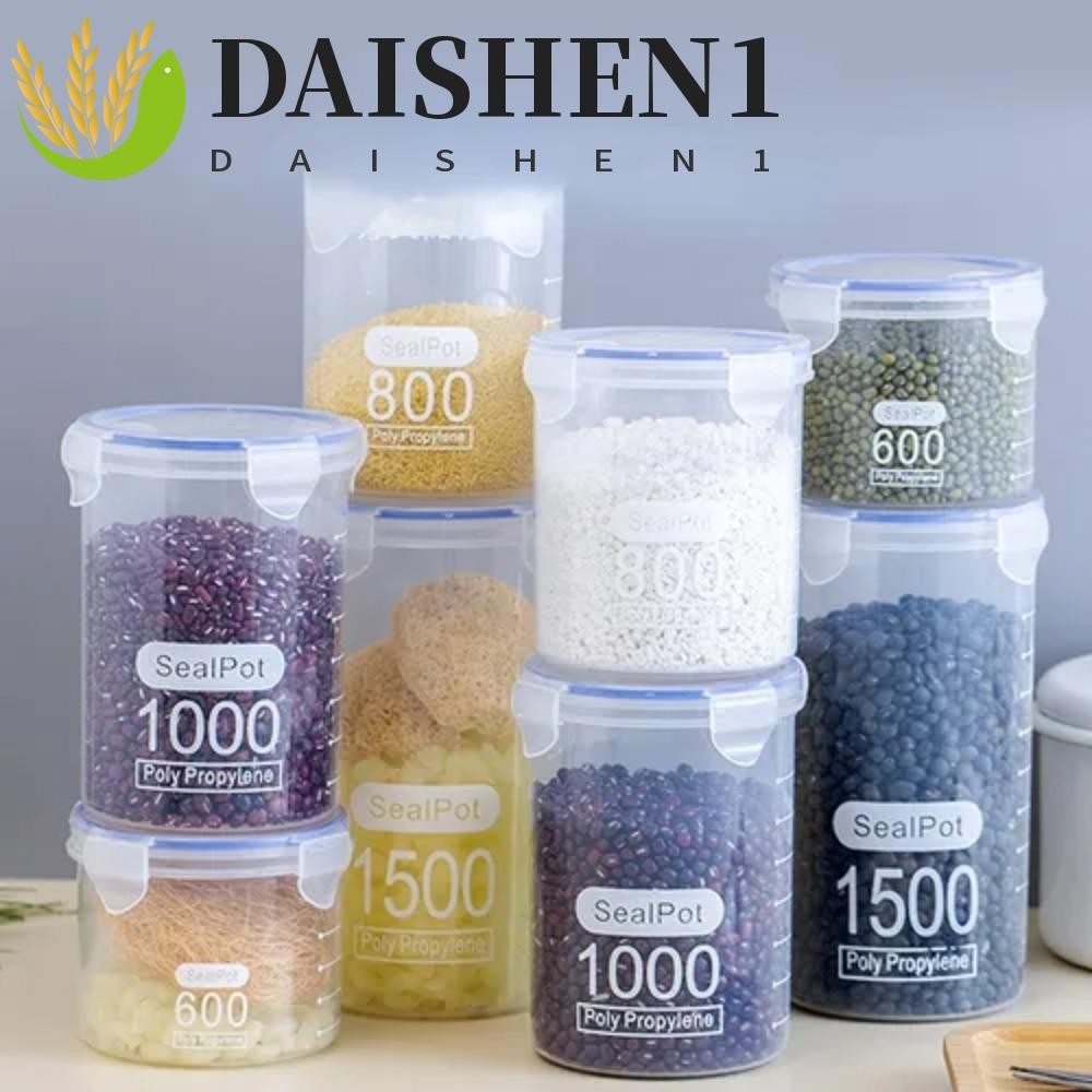 Daishen1 โปร ่ งใสอาหารปิดผนึก Jars, PP ทรงกระบอกห ้ องครัว Boxes, อุปกรณ ์ ครัว Moisture Proof Leakproof Airtight พลาสติกอาหาร Airtight Jar น ้ ําตาล
