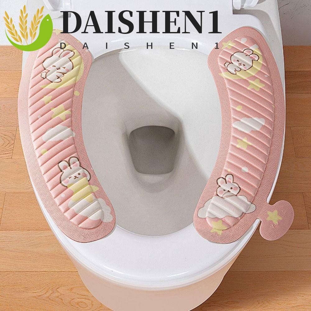 Daishen1 ที่รองนั่งชักโครก, เสื่อกระดานปิดการ์ตูน Waterpoof, เบาะรองนั่งฝึกห้องน้ําสําหรับเด็กนุ่มน่ารักล้างทําความสะอาดได้ห้องน้ํา Sticky Seat Pad Home