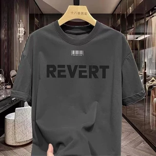 (จัดส่งตลอด 24 ชั่วโมง)Fanfei Clothing store เสื้อยืดดํา oversize cotton แฟชั่นย้อนยุค แขนสั้นคอกลมผู้ชาย