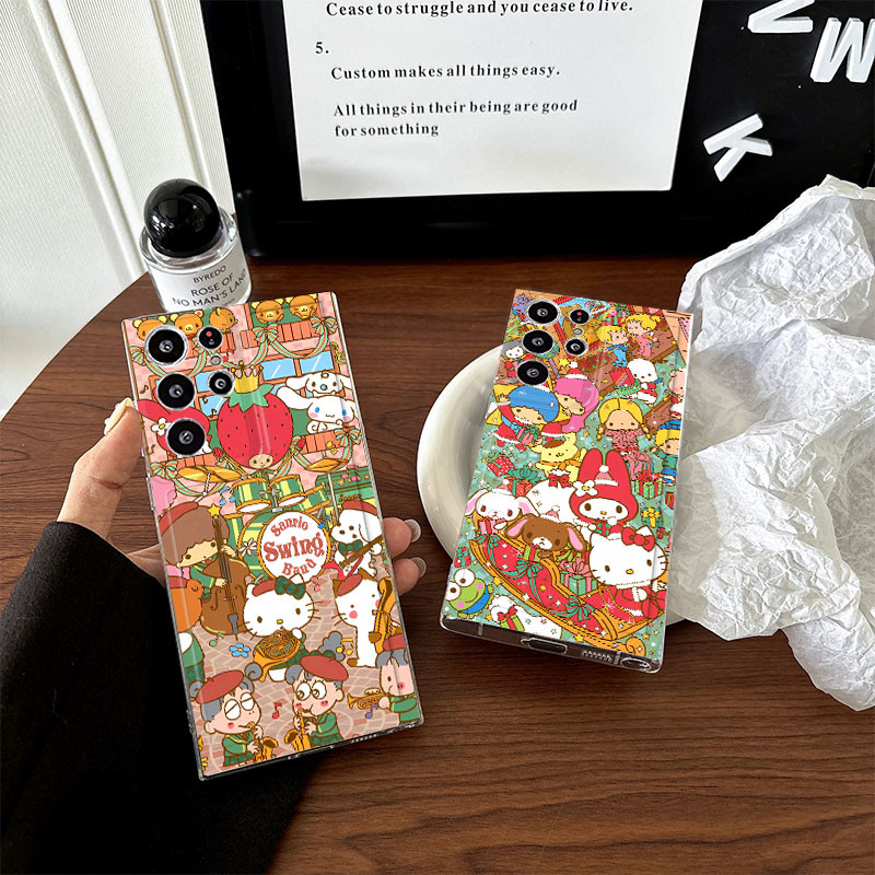 Sanrio Hello Kitty Melody การ์ตูนสําหรับ OPPO Reno 12 Pro 11F 12F 11 10 Pro 8T 8 7z 8z 5F 5 7 5G ฝาครอบกันกระแทก