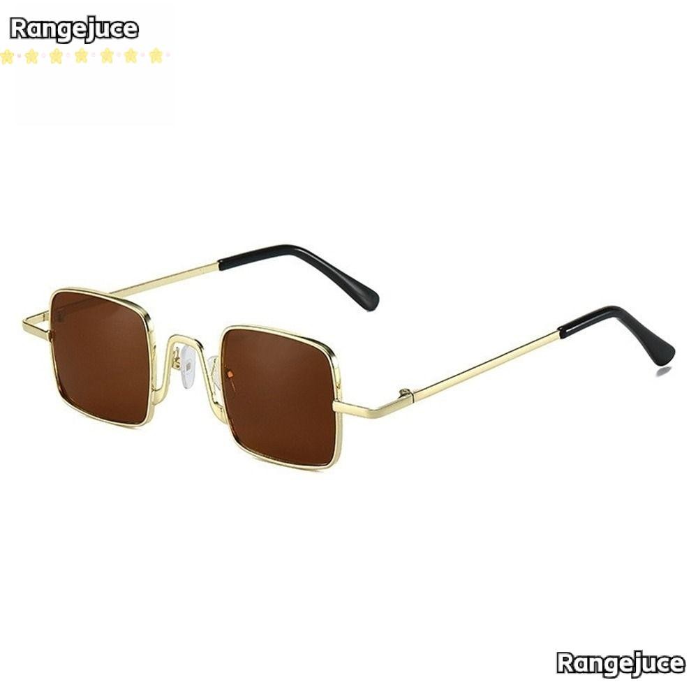 Rangejuce Square Sun Glasses, Candy Color UV400 Punk แว่นตากันแดด,แฟชั่นกรอบโลหะผู้หญิงและผู้ชาย Hip Hop Shades