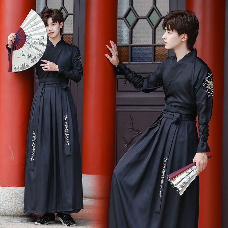 [คลังสินค้าพร้อม] ผู้ชายและผู้หญิง Hanfu อัศวินนักวิชาการ ชุดเสื้อผ้าสำหรับการแสดงละครย้อนยุค D