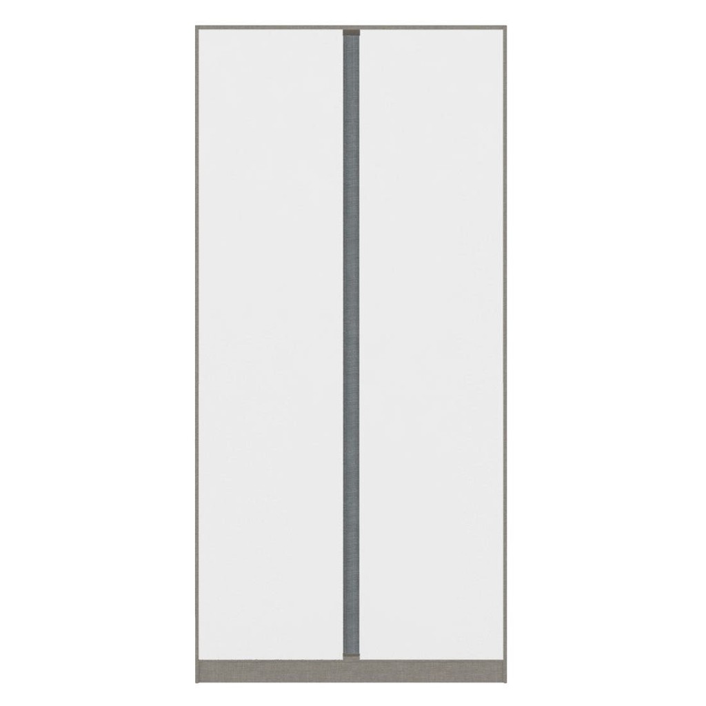 SB Design Square ตู้เสื้อผ้า แขวนบน-ล่าง OP-B ขนาด 100 ซม. รุ่น Blox สีขาวลายผ้า (100x59x210 ซม.)  แบรนด์ KONCEPT FURNIT