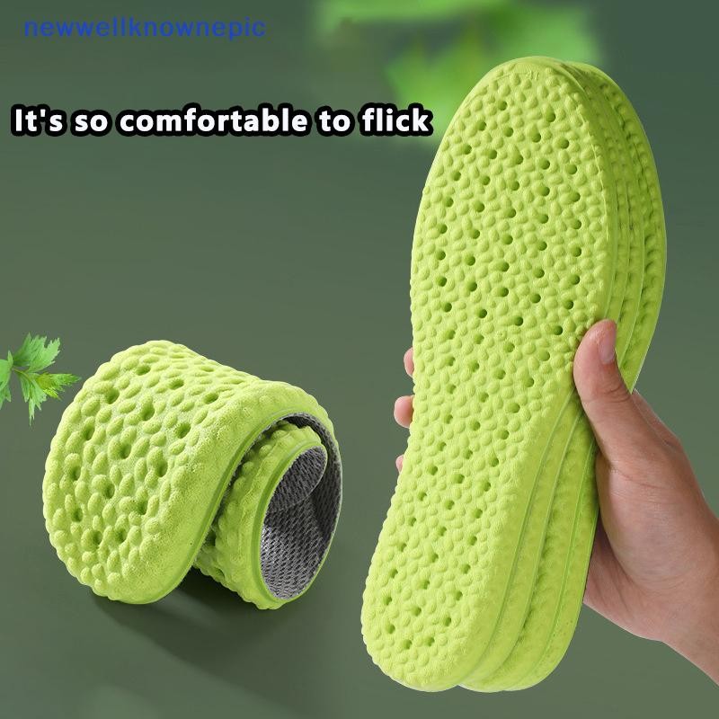 Newwellknownepic Shock Absorption สบาย Breathable Deodorant Insole Arch Support Latex Soft ดูดซับเหงื่อวิ่ง Feet Care TH