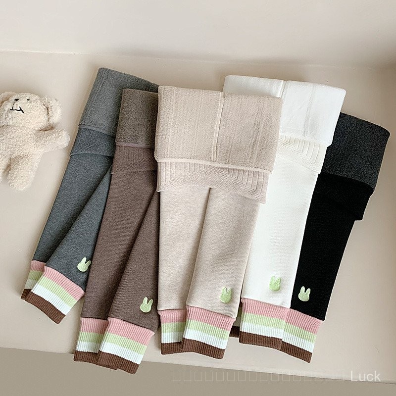 กางเกงเลกกิ้งสำหรับเด็กกางเกงครอปสำหรับใส่ด้านนอกสำหรับฤดูหนาวกางเกงวอร์มบุขนสำหรับเด็กผู้หญิงกางเกงเลกกิ้งหนาพิเศษสไตล์เกาหลี