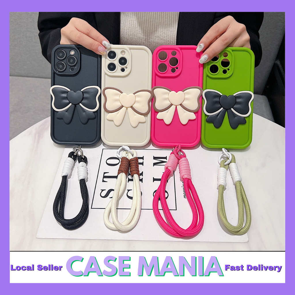 Oppo A3 A5 A6 Pro A9 A53 2020 A15 A15s A17 A17k A18 A38 A54 A57 4G candy Color ribbon strap solid ca