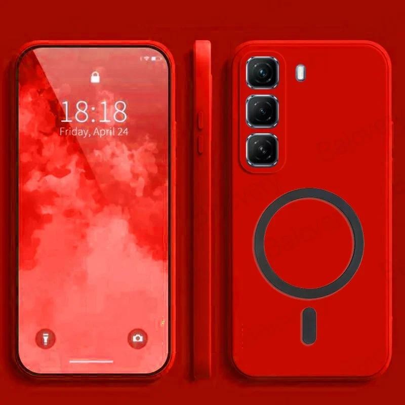 สําหรับ Infinix Hot 50 4G 5G Hot 50 Pro Hot 50 Pro Plus 4G Matte ป้องกันกันกระแทกสนับสนุนแม่เหล็กชาร์จไร้สาย