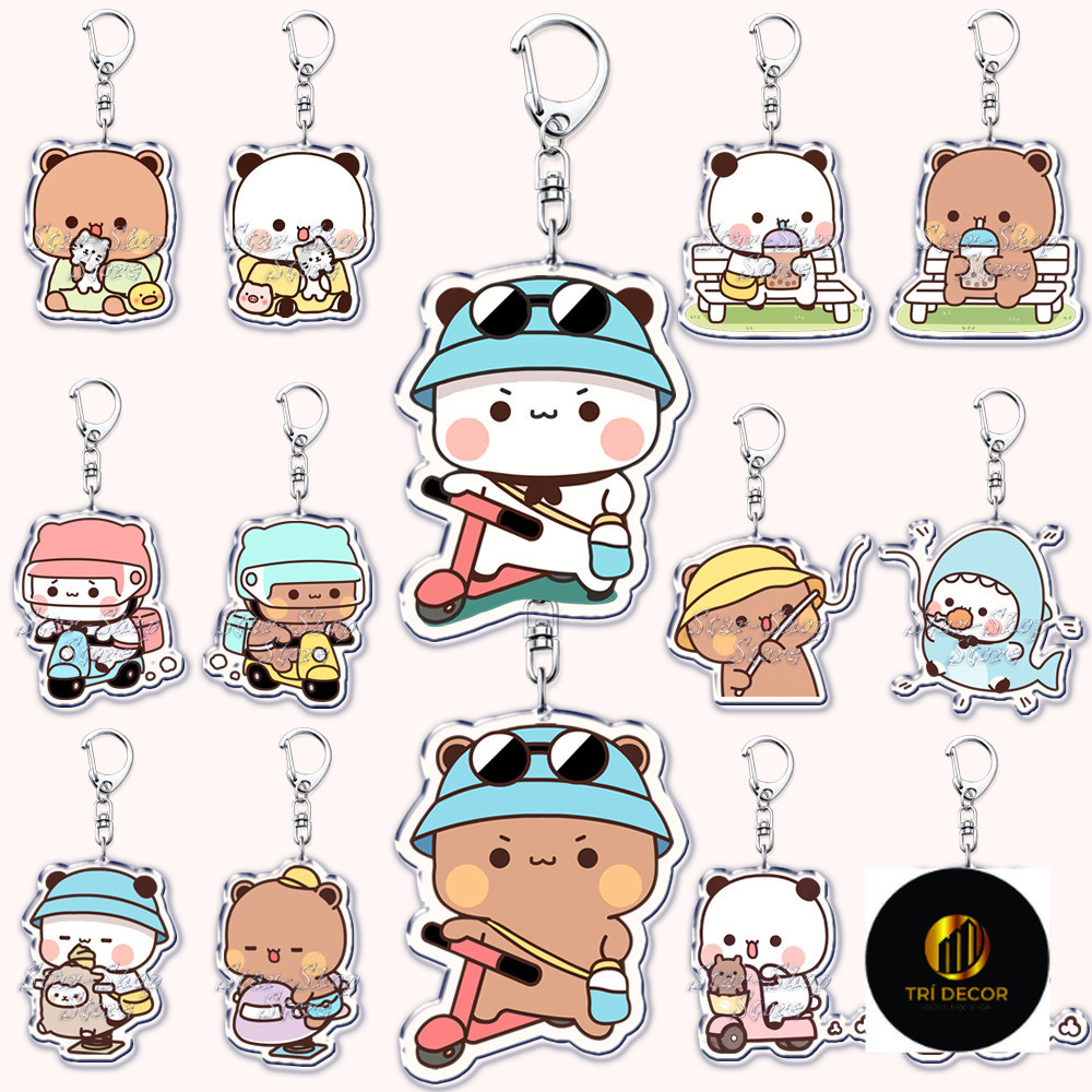 พวงกุญแจ, Standee Model Cute Bubu Love Dudu Yier Panda Cute Study Desk Decorative