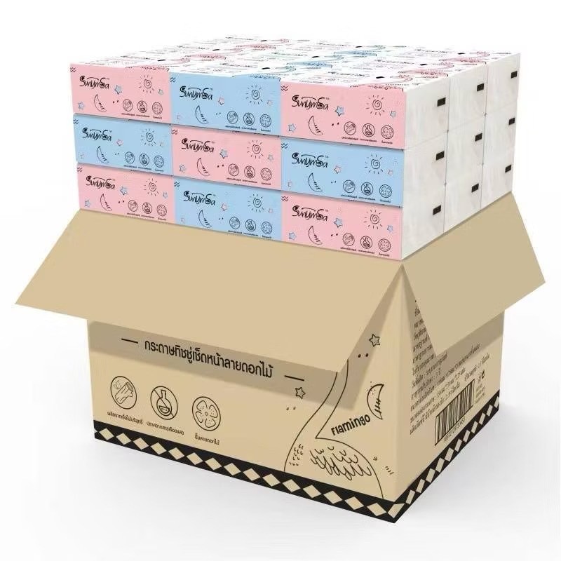 ยกลัง 40ชิ้น กระดาษทิชชู่ กระดาษเช็ดหน้า ขนาดพกพา แบบยกลัง 40ห่อ