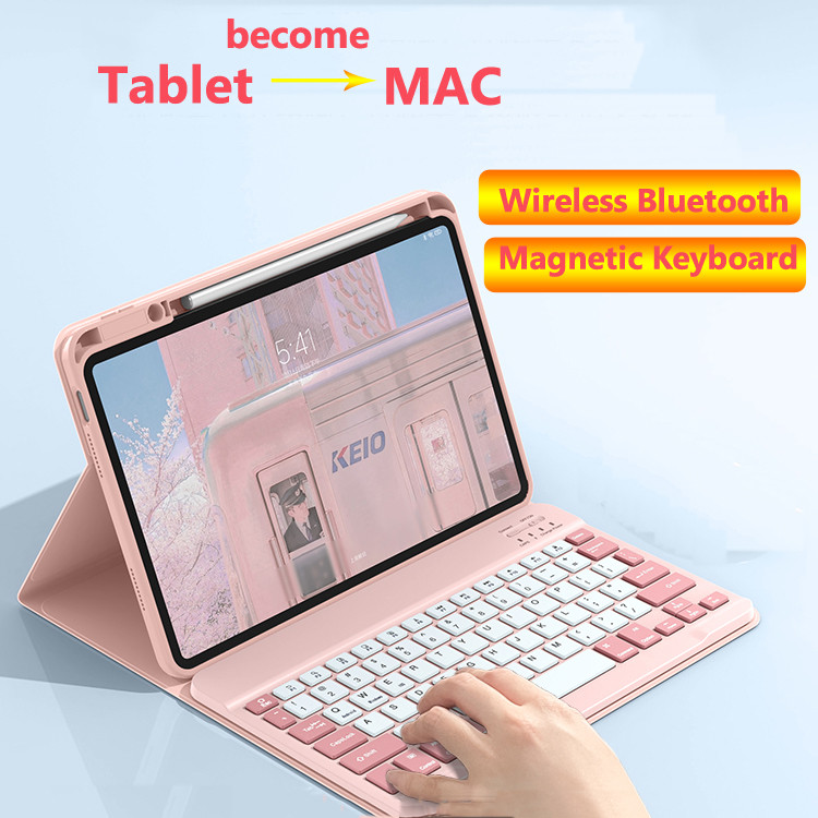 กรณีแม่เหล็กสําหรับ Huawei MatePad SE 11 2024 11.5 S Air 11.5 นิ้ว 2023 11 PaperMatte T10S T10 10.1 นิ้ว 10.4 2020 Pro 11 ที่ถอดออกได้คีย์บอร์ดหนัง PU พร้อมที่ใส่ดินสอ