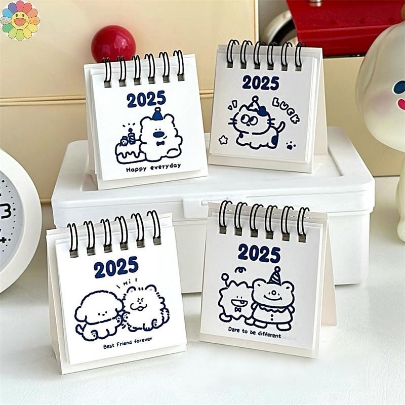 Gogo 2024.10- 2026.2 Mini ปฏิทินตั้งโต๊ะสํานักงานเครื่องเขียนอุปกรณ์ปฏิทินตั้งโต๊ะ Daily Memo ปฏิทิน Study Planner TH