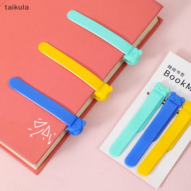 Qwq 3 PCS บุ๊คมาร์คซิลิโคน Book Mark Book อะไหล่อุปกรณ์เสริมสําหรับอ่านคนรักบุ๊คมาร์คสําหรับผู้ชายผู้หญิง taikula