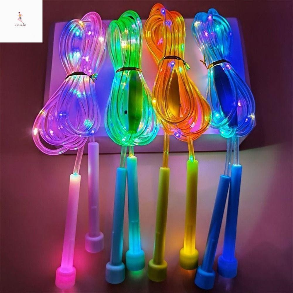 เชือกกระโดด ข้าม นํา ฟิตเนสสนุกเพิ่มความยืดหยุ่นเรืองแสงข้ามเชือก,เย็นทนทานนับประสานงานส่องสว่างแสงขึ้นกระโดดเชือกโรงเรียนบ้