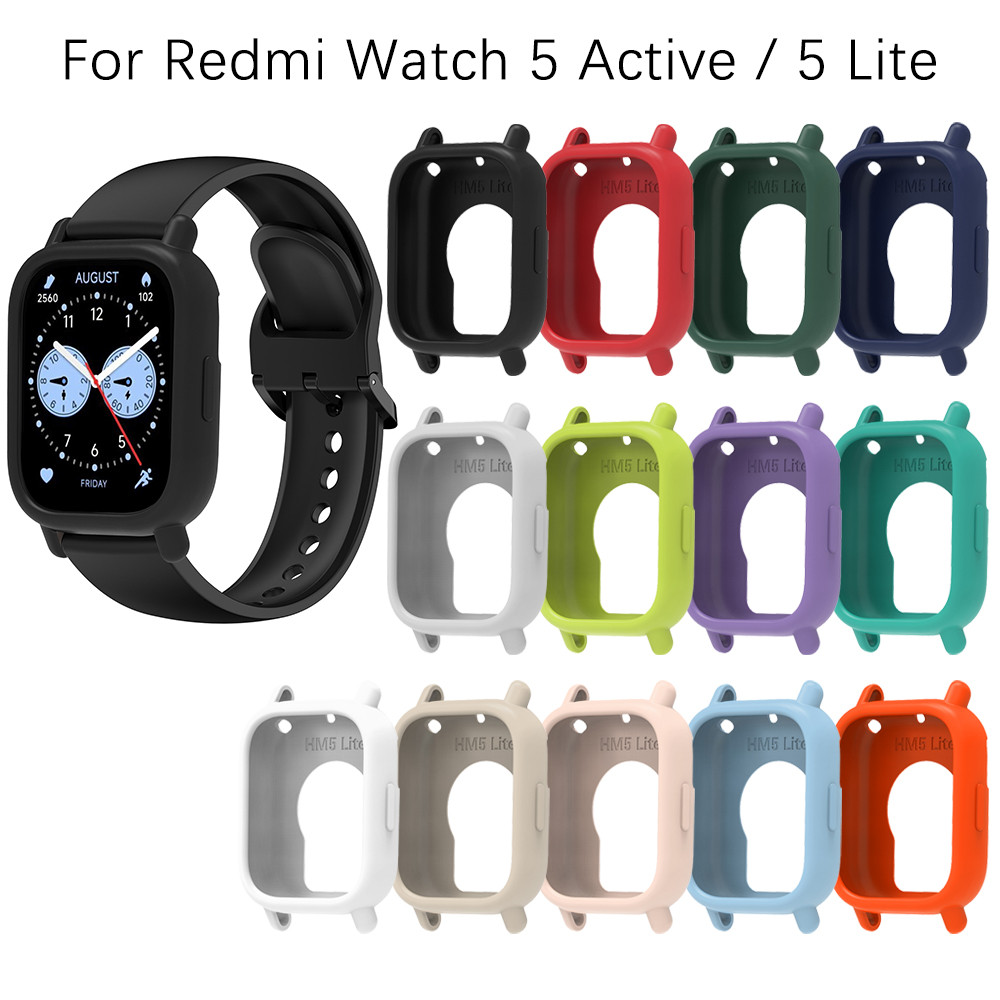 เคสซิลิโคนสําหรับ For Redmi Watch 5 Active Smart Watch กรอบกันชน Protector สําหรับ For Redmi Watch 5 Lite ฝาครอบกรณี