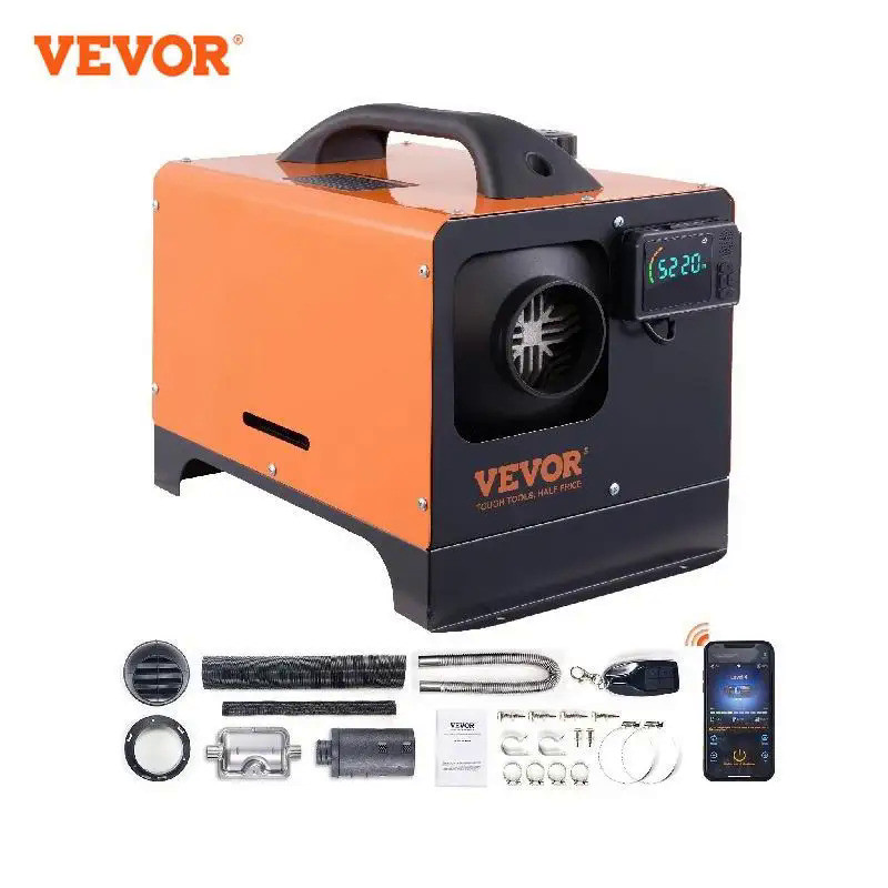 VEVOR 5/8KW Diesel Air Heater 12V All in One Car Heater with Silencer Remote Control for Car Truck B